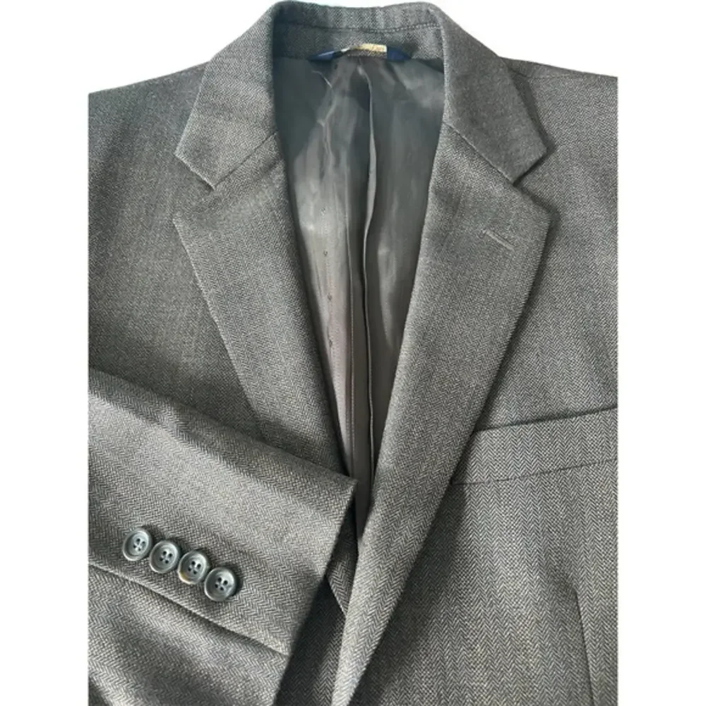 Joseph &‎ Feiss Size 38R 100% Wool Blazer Brown Herringbone Pinstripe